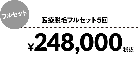 医療脱毛フルセット5回¥248,000税抜